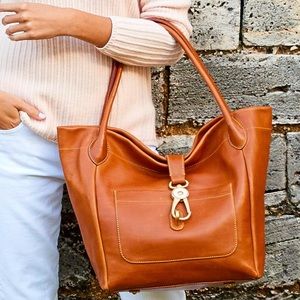 Vintage Dooney & Bourke Belvedere Logo Lock Tote